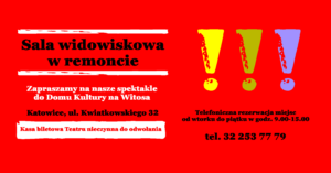 baner informujący o remoncie widowni